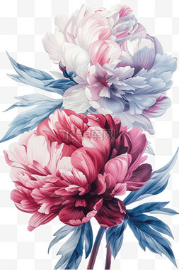 花朵插画牡丹手绘免抠元素