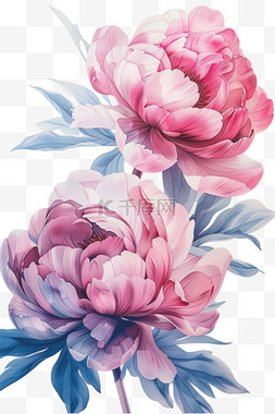 抽象白色花朵图片_免抠牡丹花朵插画手绘元素