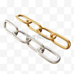 3D立体链条不锈钢金属链子连接五