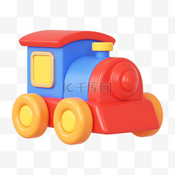 C4D立体儿童节玩具小火车免抠元素