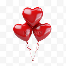 情人节写实图片_爱心气球元素立体免抠图案