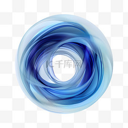 蓝色水圈图片_蓝色水圈元素立体免抠图案