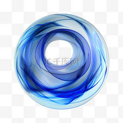 蓝色水圈图片_蓝色水圈元素立体免抠图案