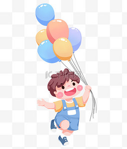 六一儿童节儿童快乐图片_61六一儿童节奔跑气球免抠图片