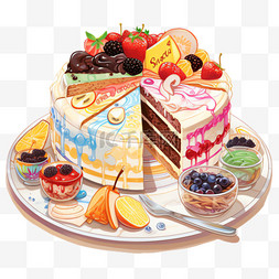 美味蛋糕元素立体免抠图案