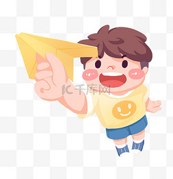 开心大笑的女人图片_61六一儿童节玩纸飞机免抠图片