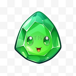 绿钻水晶元素立体免抠图案