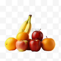 香蕉橙子元素立体免抠图案