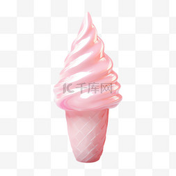 冰淇淋甜筒元素立体免抠图案