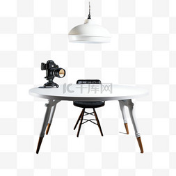 桌子吊灯元素立体免抠图案