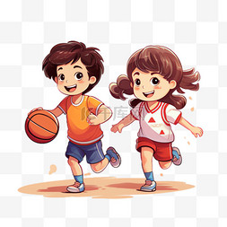 篮球儿童元素立体免抠图案