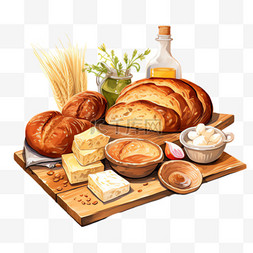 面包麦穗元素立体免抠图案
