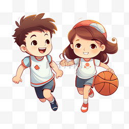 篮球儿童元素立体免抠图案