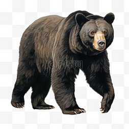 凶猛的黑熊图片_黑熊动物元素立体免抠图案