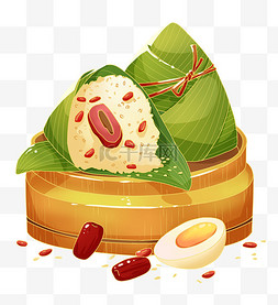 端午节国潮蒸笼粽子设计图