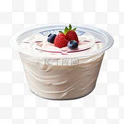 酸奶水果元素立体免抠图案