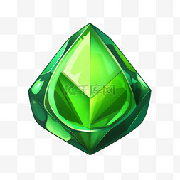 水晶钻图片_绿钻水晶元素立体免抠图案