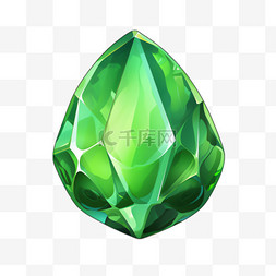 绿钻水晶元素立体免抠图案
