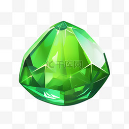 水晶钻图片_绿钻水晶元素立体免抠图案