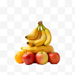 香蕉橙子图片_香蕉橙子元素立体免抠图案
