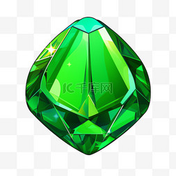 水晶钻png图片_绿钻水晶元素立体免抠图案