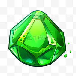水晶钻png图片_绿钻水晶元素立体免抠图案