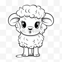 小羊羔被拴在了木桩上图片_羊羔卡通元素立体免抠图案