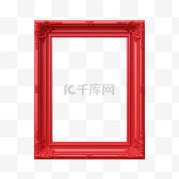 红色相框元素立体免抠图案
