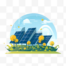 太阳能板能源元素立体免抠图案