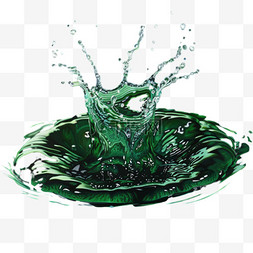 绿色液体元素立体免抠图案