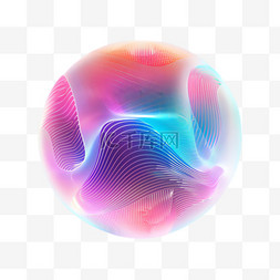 彩色光球元素立体免抠图案