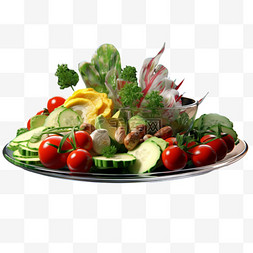 蔬菜沙拉psd图片_蔬菜沙拉元素立体免抠图案