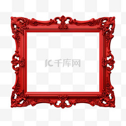 红色相框图片_红色相框元素立体免抠图案