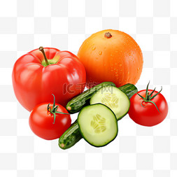 黄瓜西红柿图片_西红柿黄瓜元素立体免抠图案