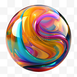 彩色圆球立体图片_彩色圆球元素立体免抠图案