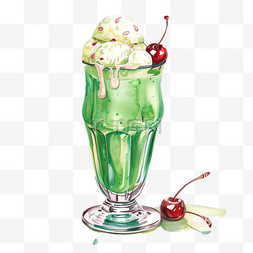 冰淇淋樱桃图片_冰淇淋樱桃元素立体免抠图案