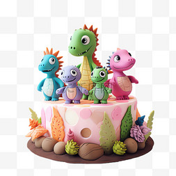 恐龙蛋糕元素立体免抠图案