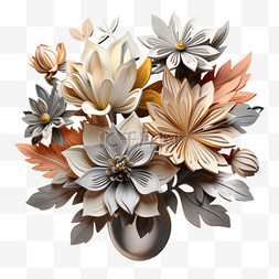 艺术品花朵元素立体免抠图案