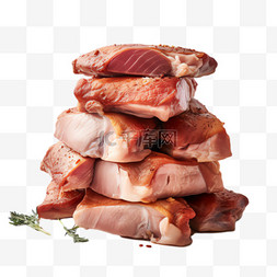 立体块图片_肉块食物元素立体免抠图案