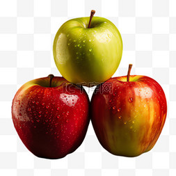 拿水果的姑娘图片_苹果水果元素立体免抠图案
