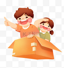 61快乐儿童节图片_61六一儿童节纸盒飞翔免抠图片