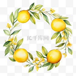 柠檬圆环元素立体免抠图案