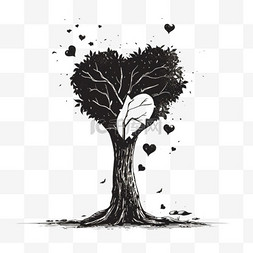 爱心树木元素立体免抠图案