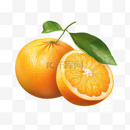 在滴水的水果图片_橙子水果元素立体免抠图案