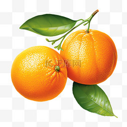 橙子水果元素立体免抠图案