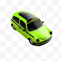 绿色汽车元素立体免抠图案