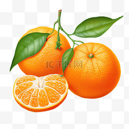 水果标示图片_橙子水果元素立体免抠图案
