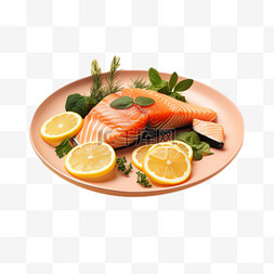 柠檬图案图片_柠檬鱼肉元素立体免抠图案