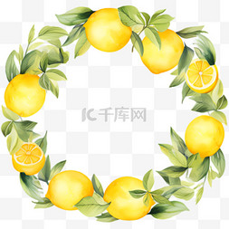 柠檬图案图片_柠檬圆环元素立体免抠图案