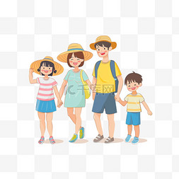 日本动画图片_家人免抠旅游手绘元素